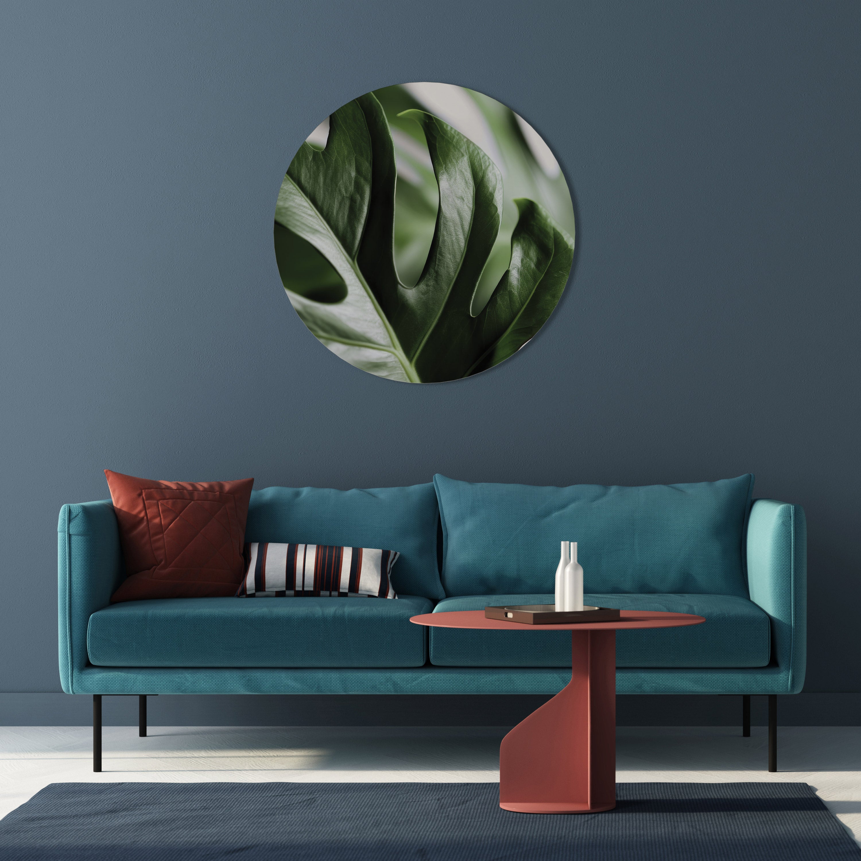 SHARP MONSTERA Round Wall Art