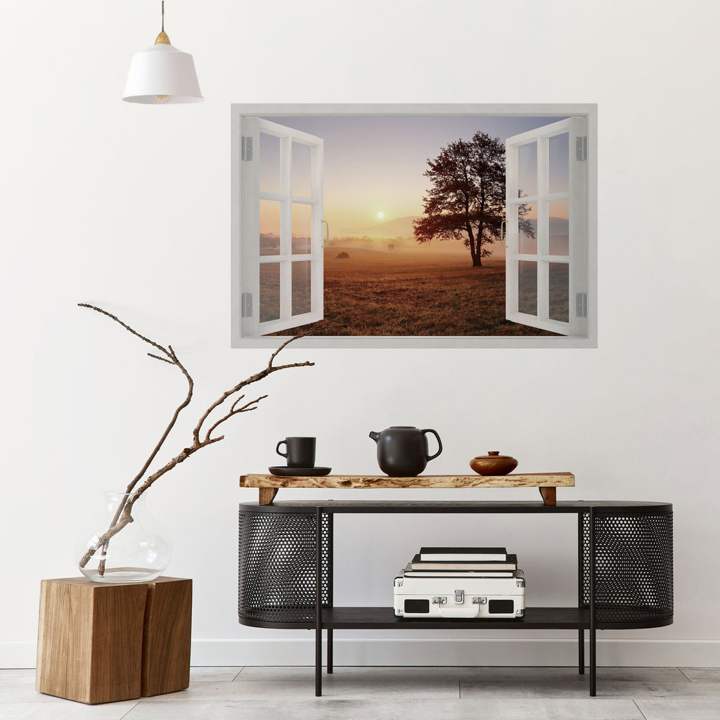 APERTURA AL AMANECER Póster horizontal autoadhesivo