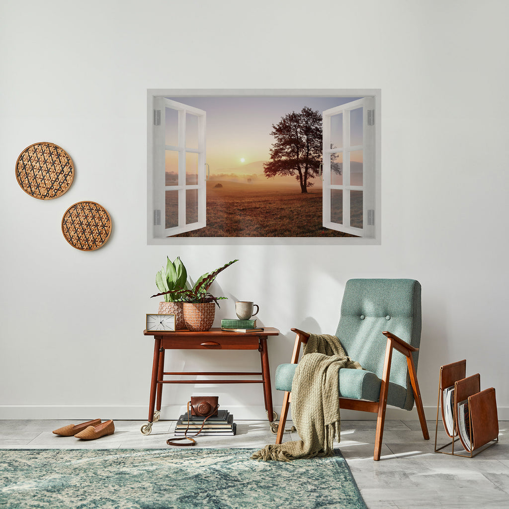 APERTURA AL AMANECER Póster horizontal autoadhesivo