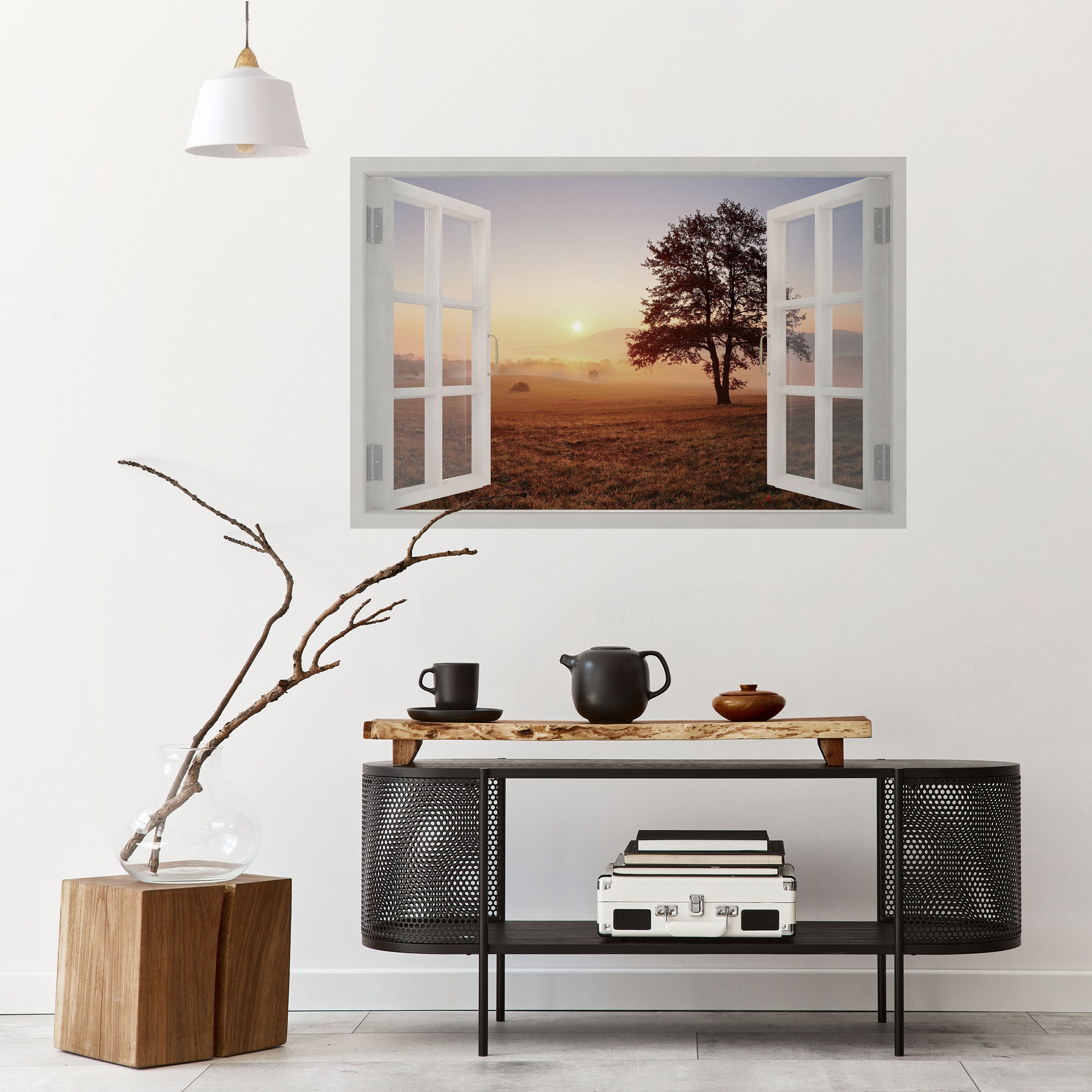 APERTURA AL AMANECER Póster horizontal autoadhesivo