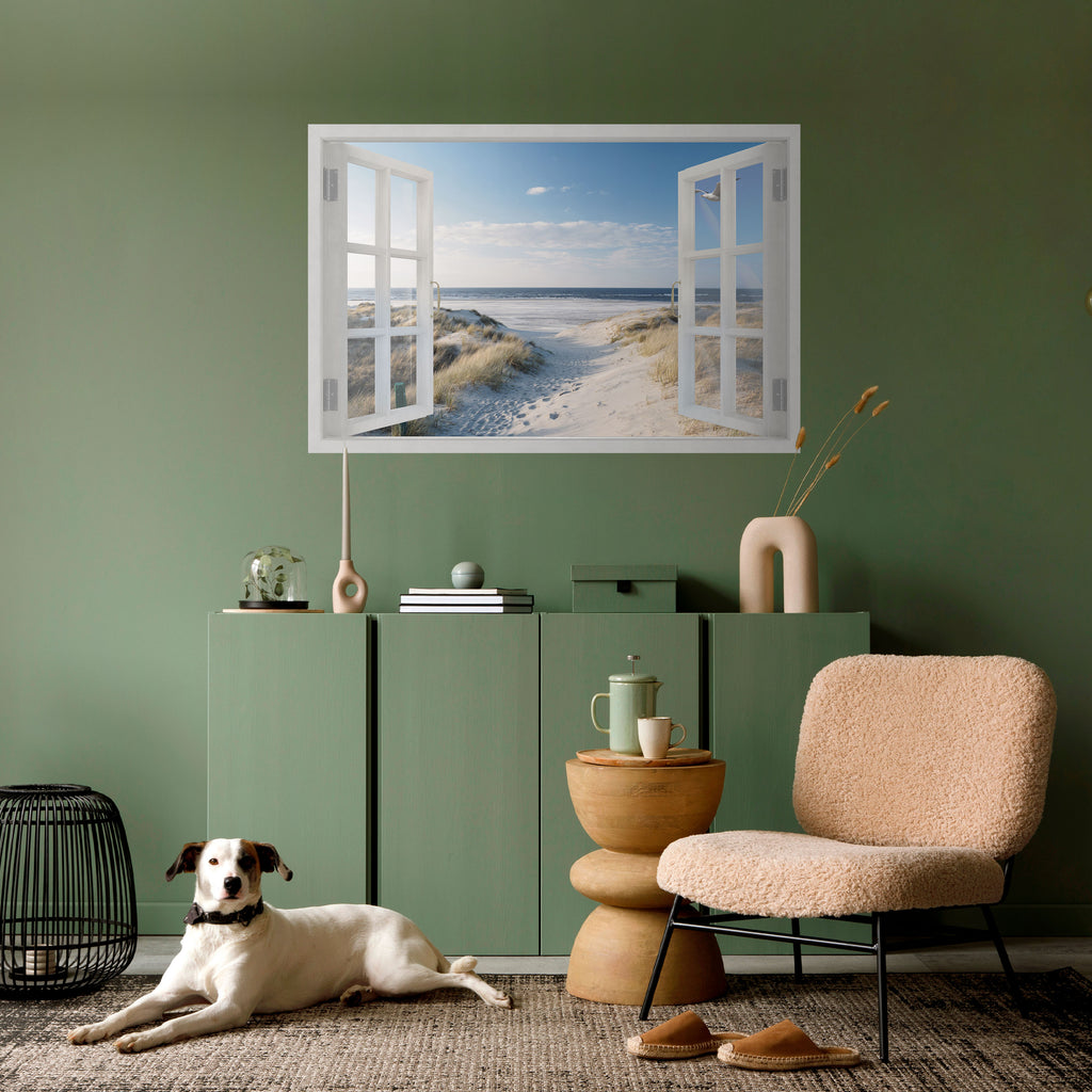 VENTANA PARA PASEAR Póster horizontal autoadhesivo