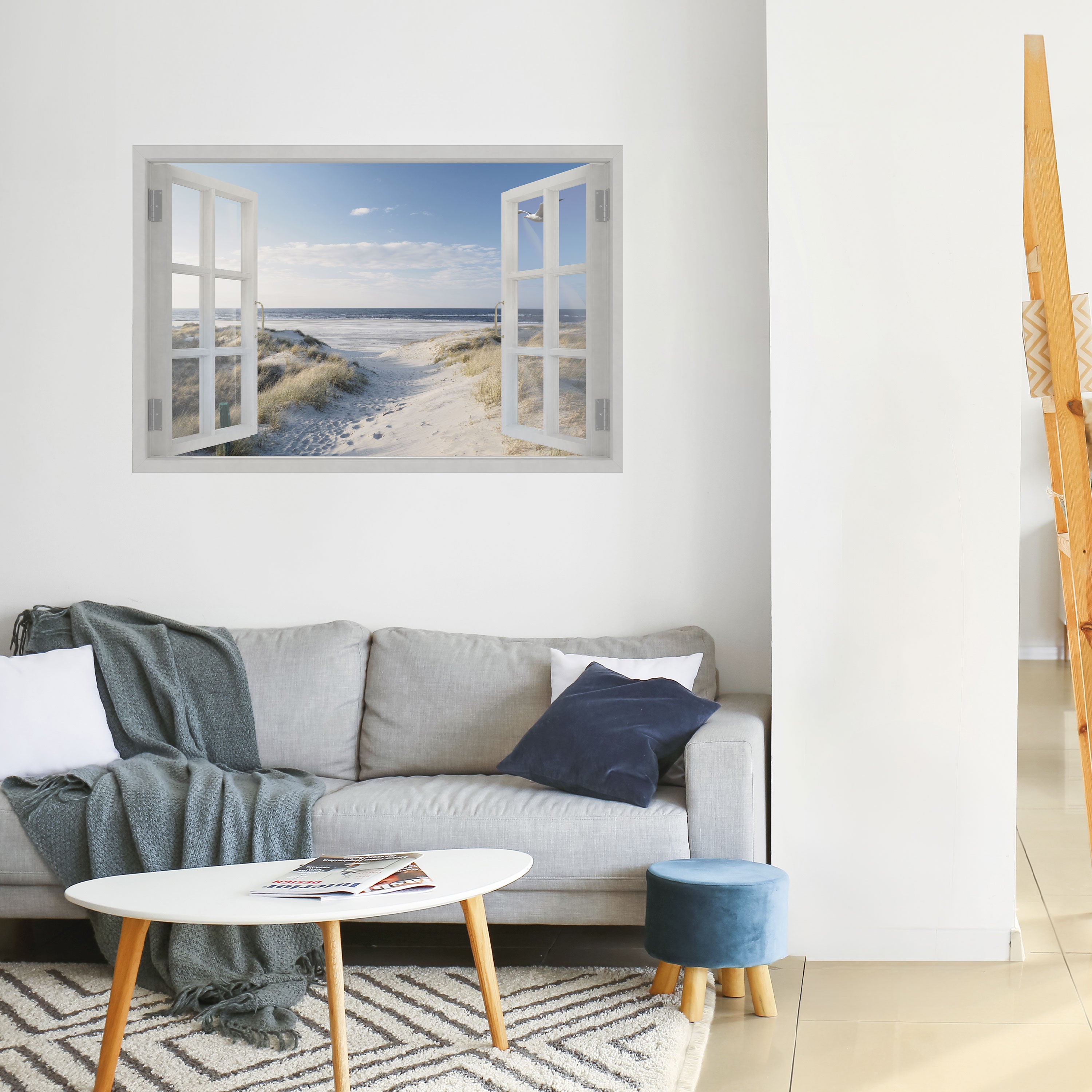 VENTANA PARA PASEAR Póster horizontal autoadhesivo