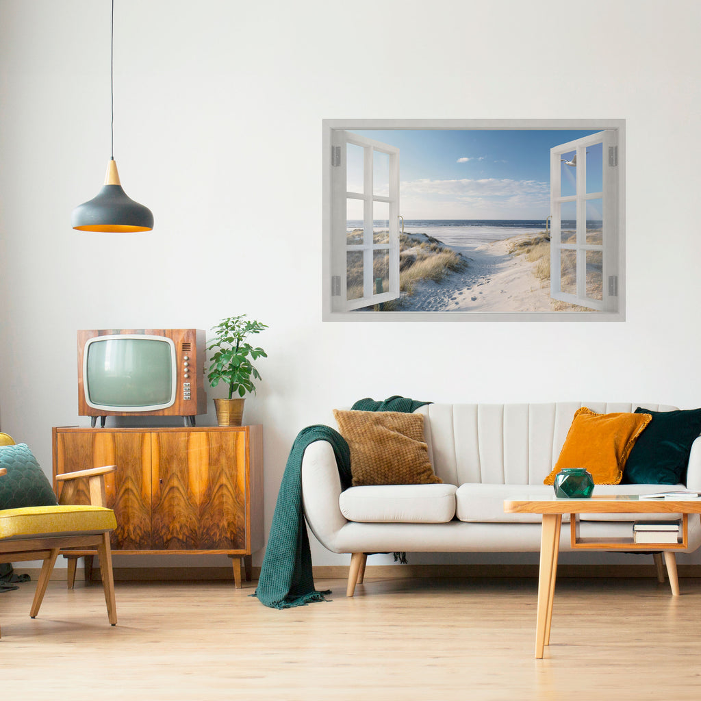 VENTANA PARA PASEAR Póster horizontal autoadhesivo