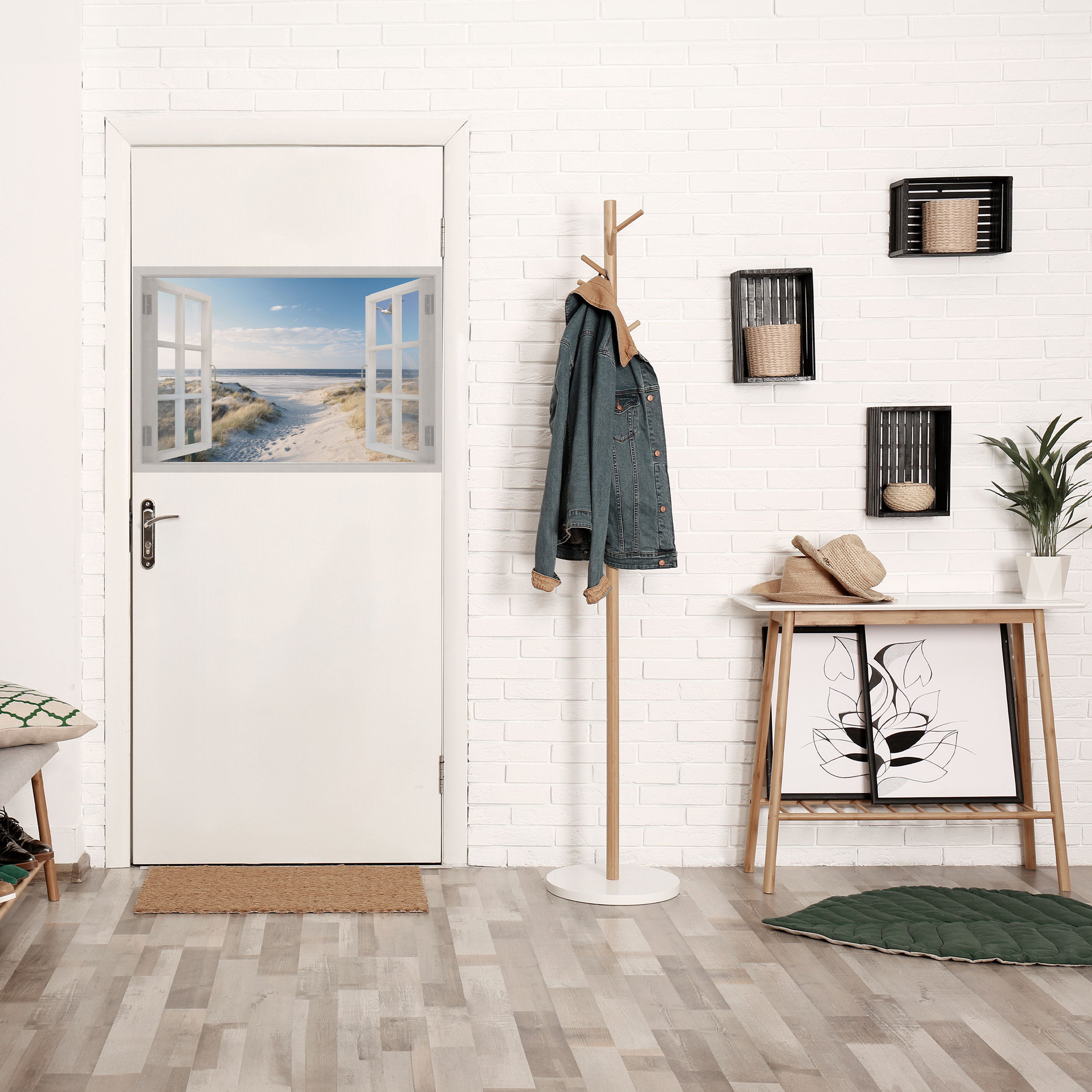 VENTANA PARA PASEAR Póster horizontal autoadhesivo