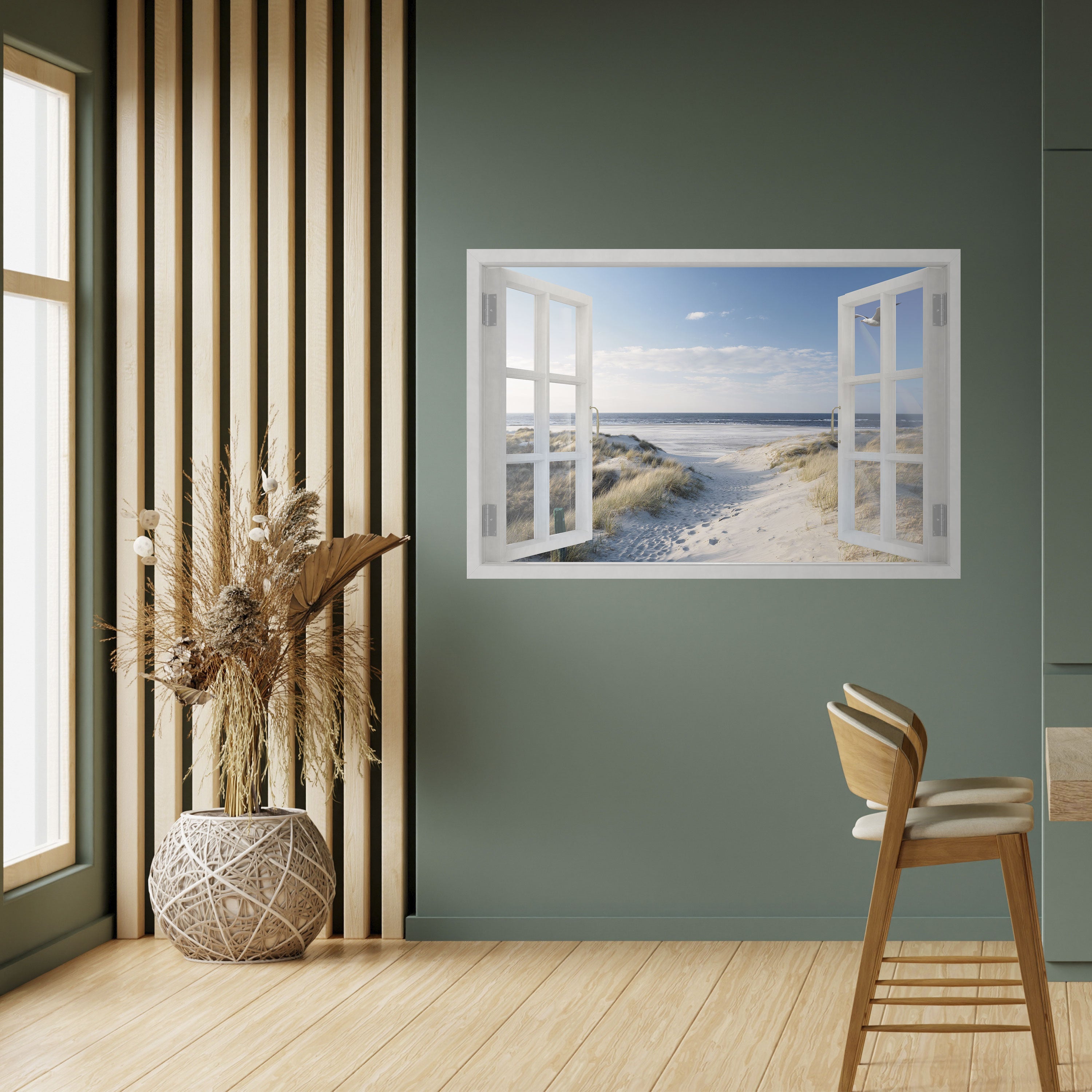 VENTANA PARA PASEAR Póster horizontal autoadhesivo