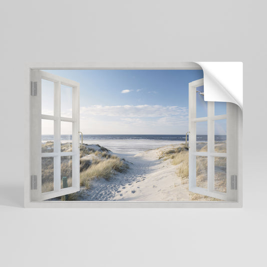 WINDOW TO WANDER Póster adhesivo horizontal