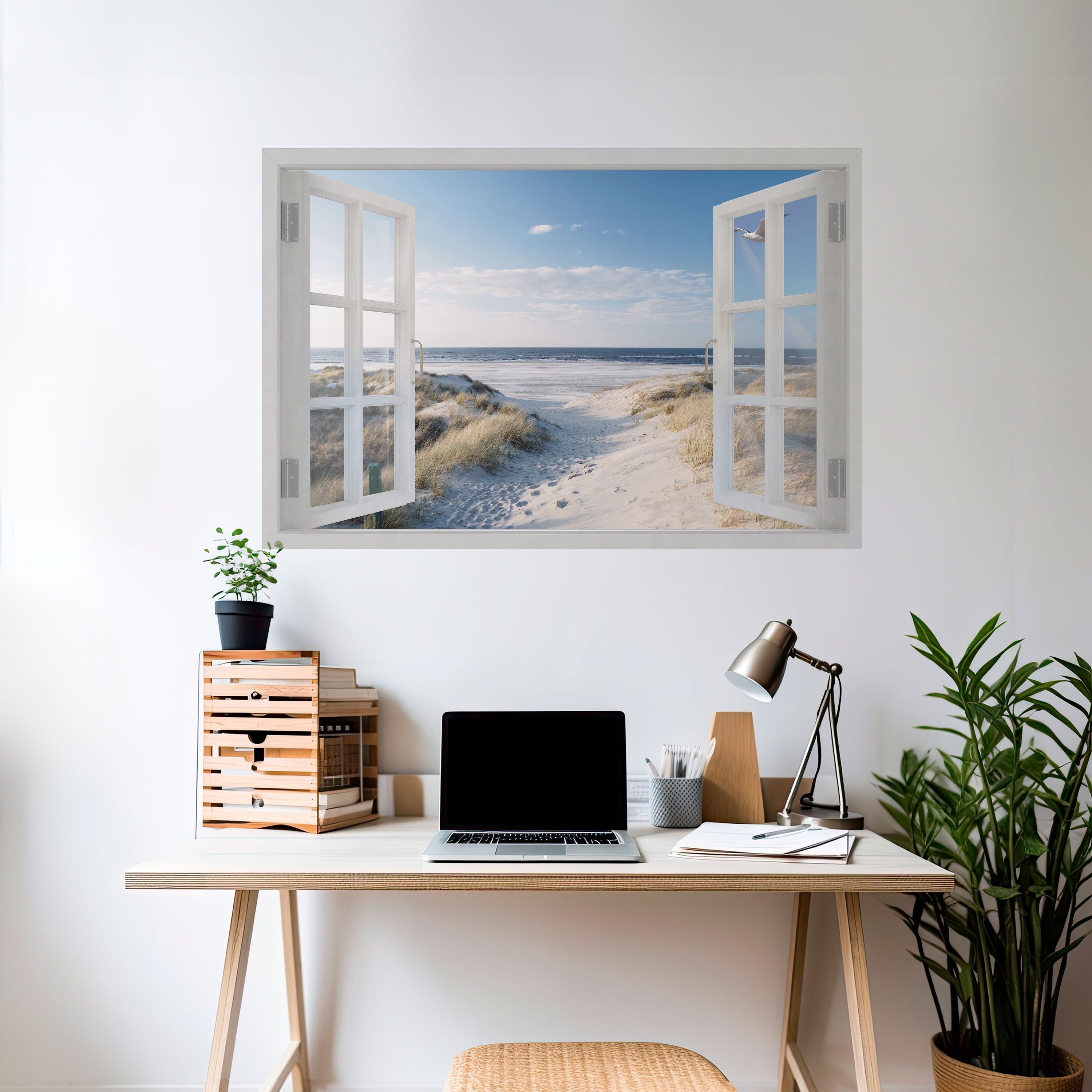 VENTANA PARA PASEAR Póster horizontal autoadhesivo