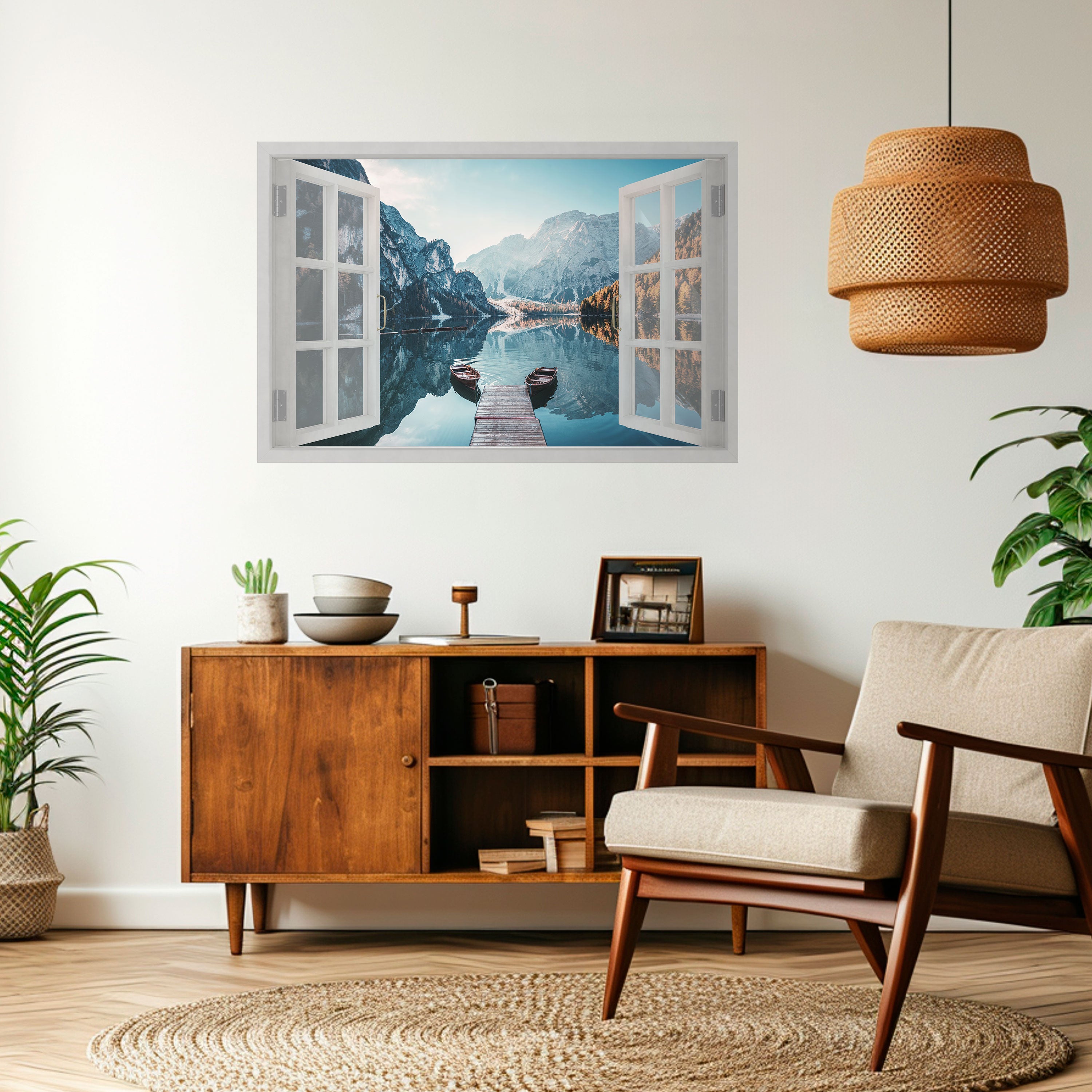 ECHA UN VISTAZO AL PARAÍSO Póster horizontal autoadhesivo