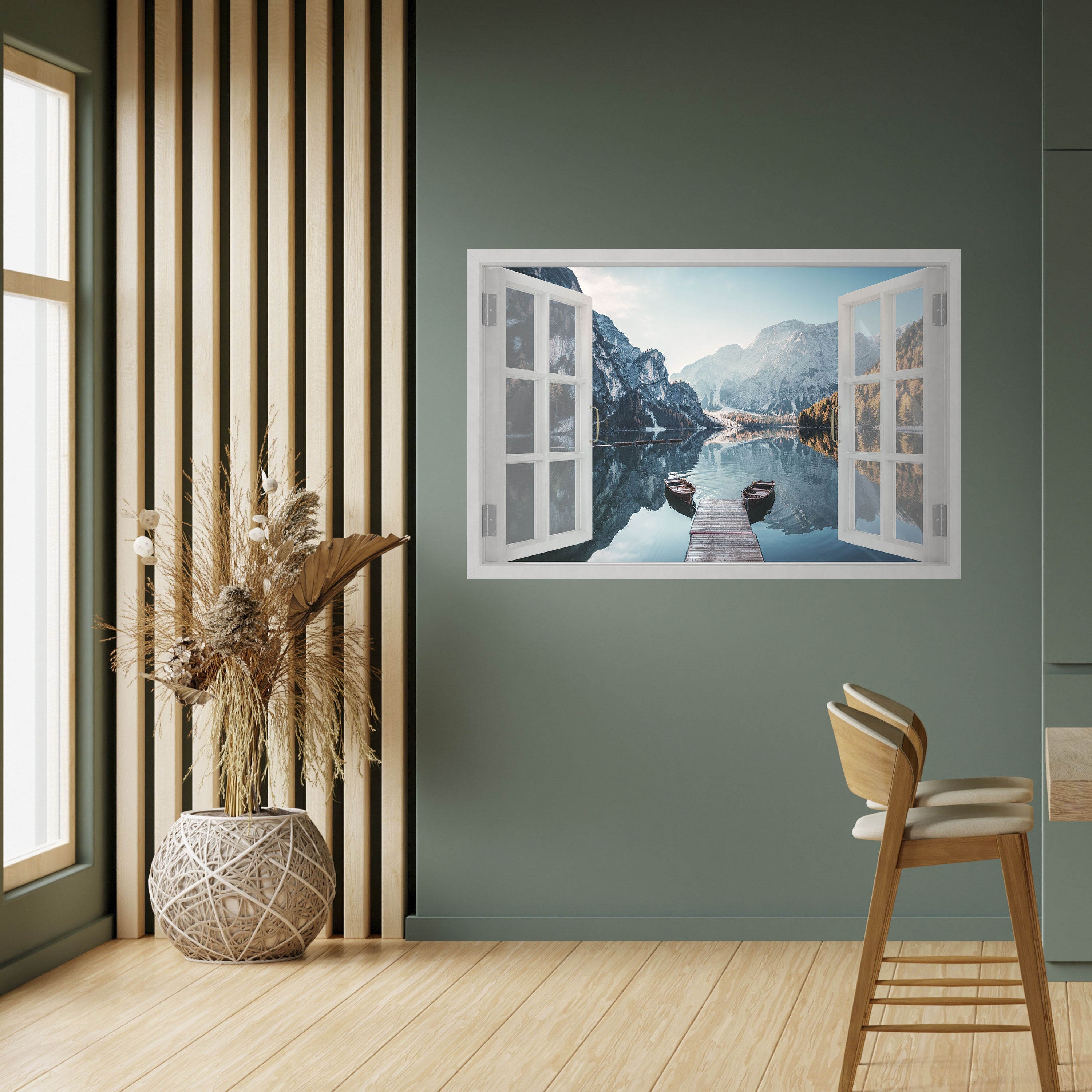 ECHA UN VISTAZO AL PARAÍSO Póster horizontal autoadhesivo