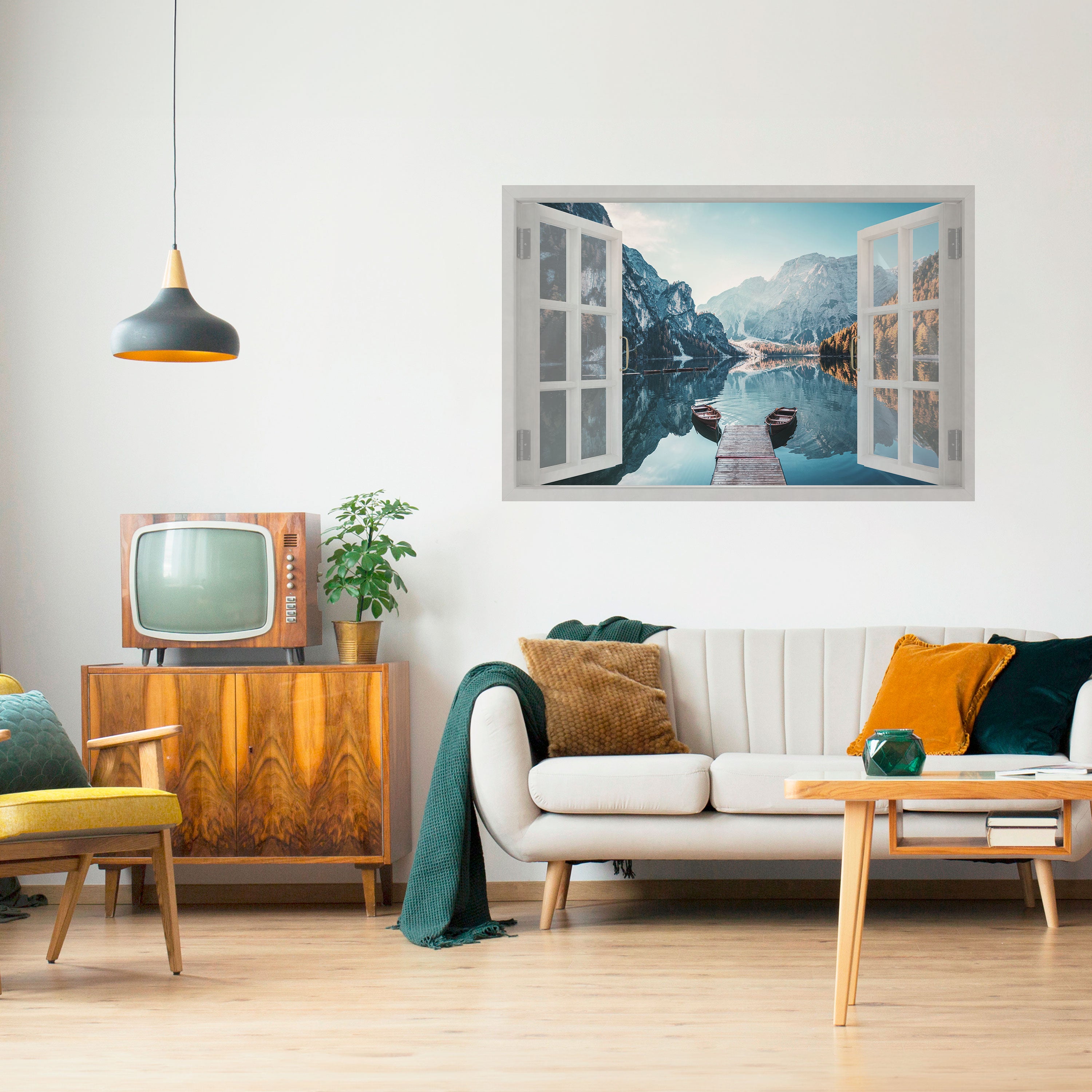 ECHA UN VISTAZO AL PARAÍSO Póster horizontal autoadhesivo