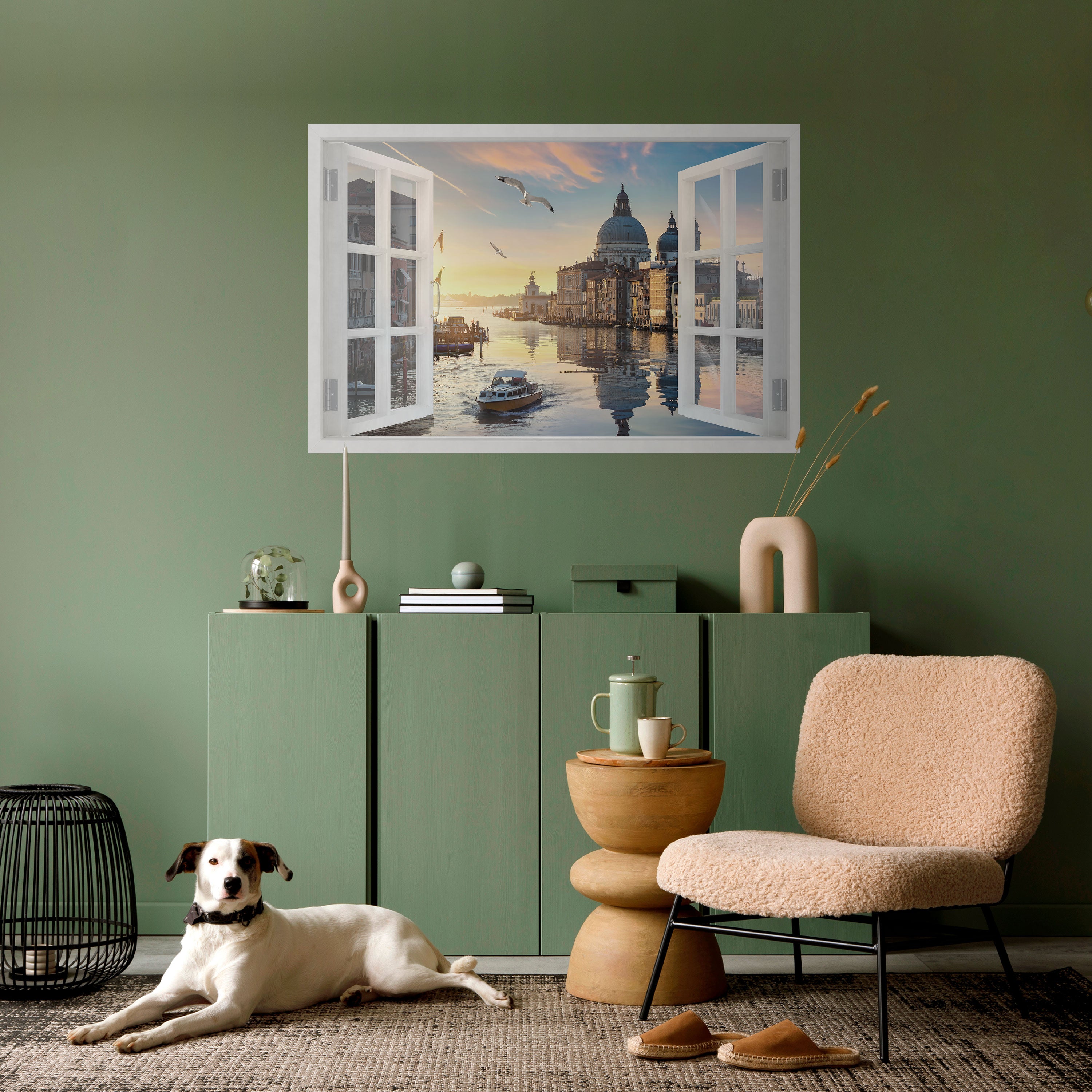 VENTANA A VENECIA Póster horizontal autoadhesivo