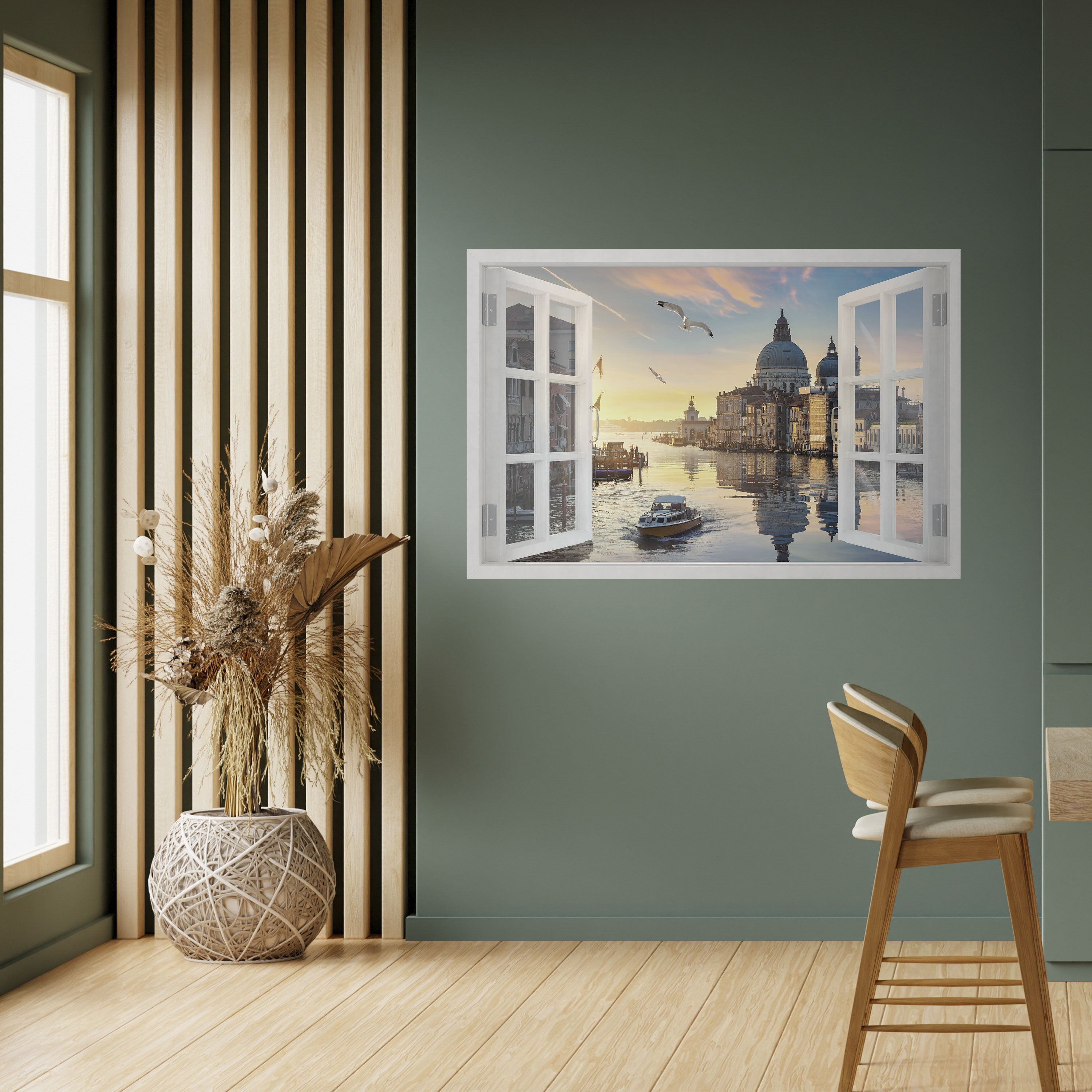 VENTANA A VENECIA Póster horizontal autoadhesivo