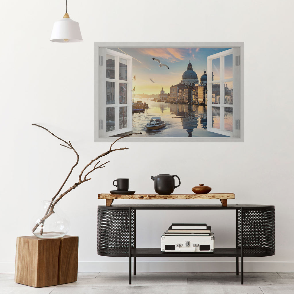 VENTANA A VENECIA Póster horizontal autoadhesivo