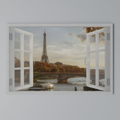 EIFFEL WINDOW WHISPERS Cuadro en lienzo horizontal