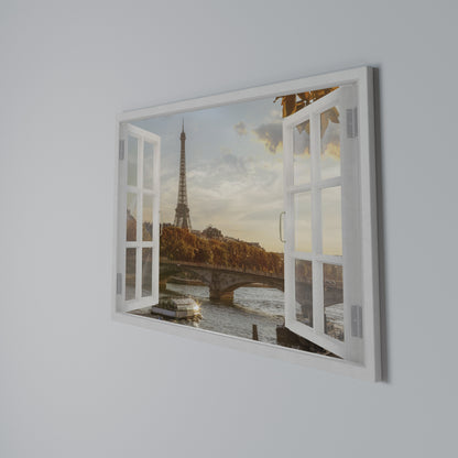 EIFFEL WINDOW WHISPERS Cuadro en lienzo horizontal