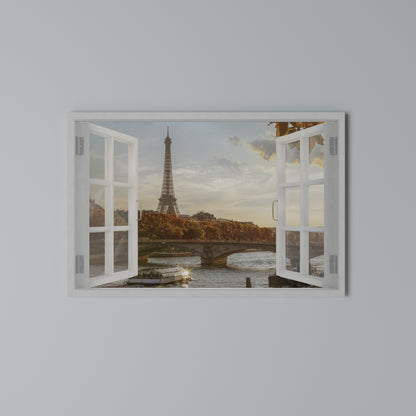 EIFFEL WINDOW WHISPERS Cuadro en lienzo horizontal