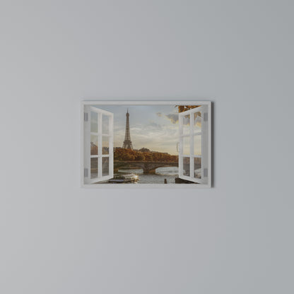 EIFFEL WINDOW WHISPERS Cuadro en lienzo horizontal