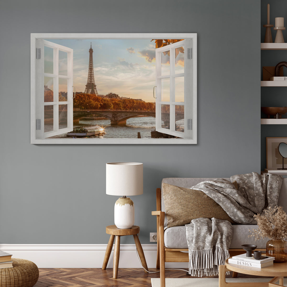 EIFFEL WINDOW WHISPERS Cuadro en lienzo horizontal