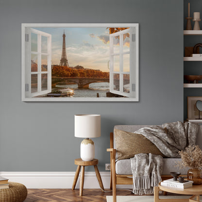 EIFFEL WINDOW WHISPERS Cuadro en lienzo horizontal