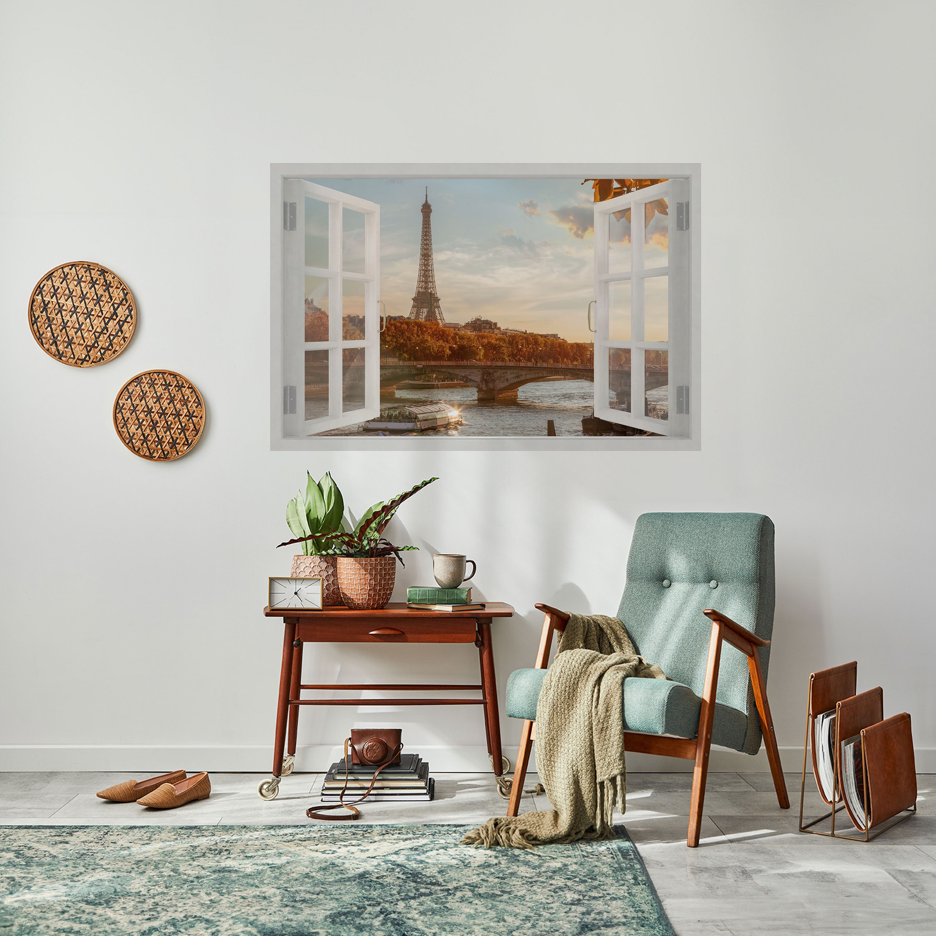 Póster horizontal autoadhesivo "Susurros de la ventana Eiffel"