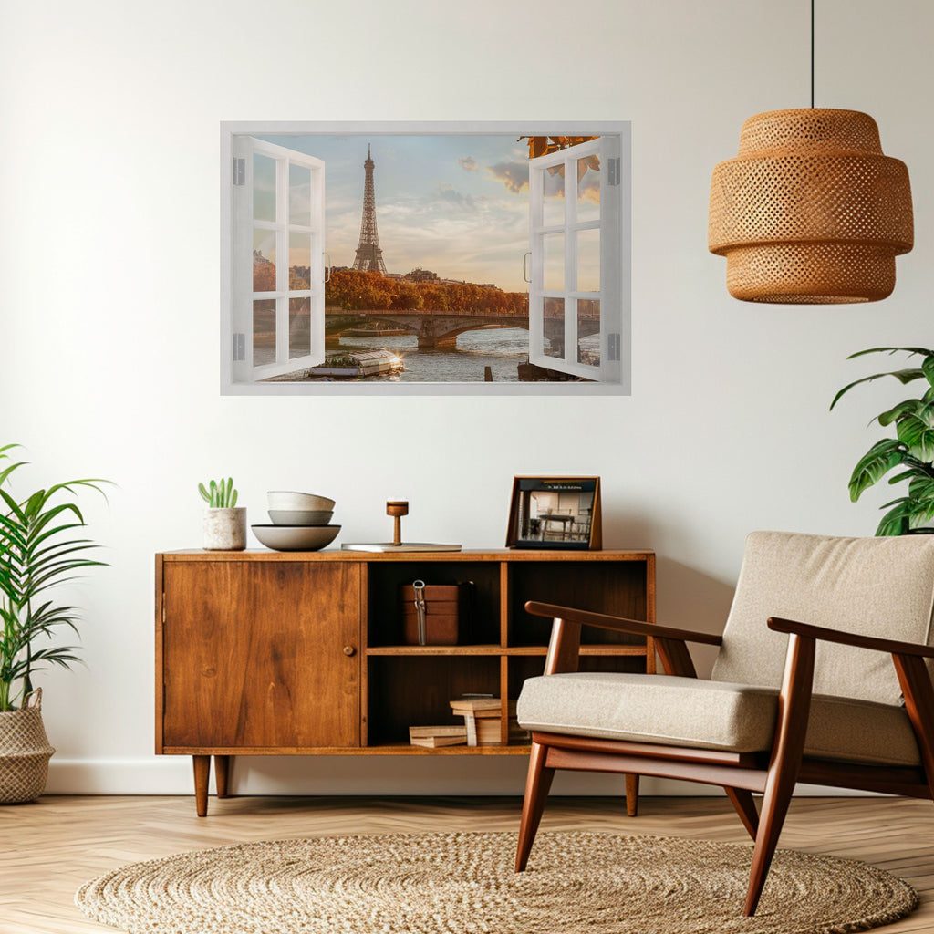 Póster horizontal autoadhesivo "Susurros de la ventana Eiffel"