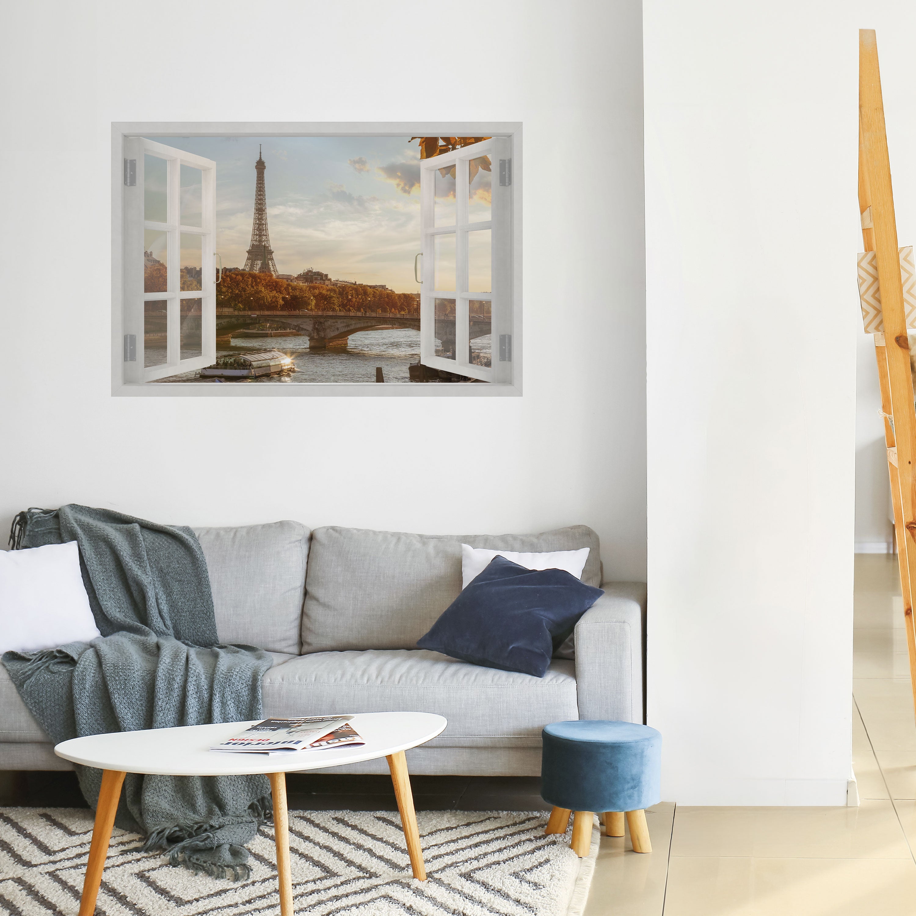 Póster horizontal autoadhesivo "Susurros de la ventana Eiffel"