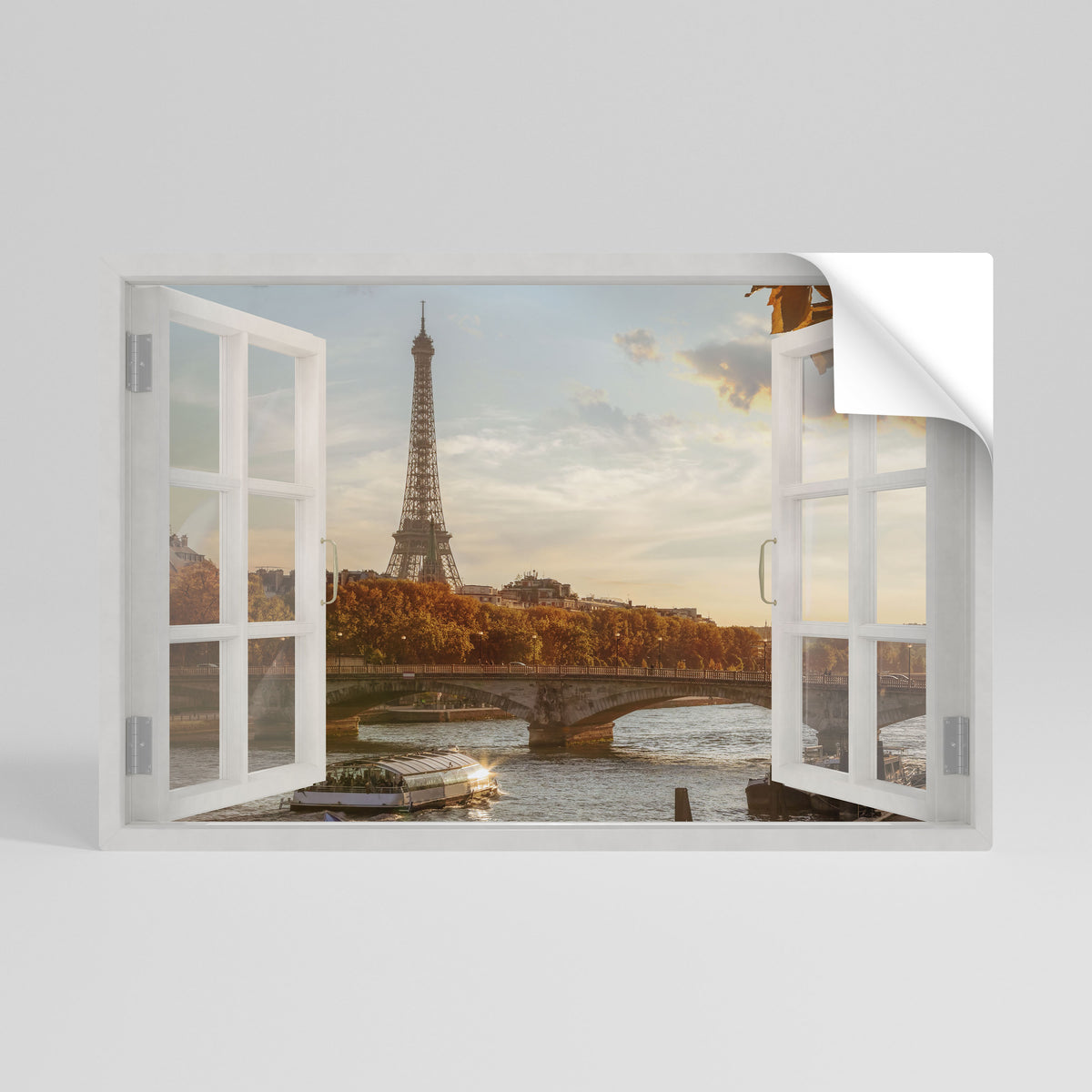 EIFFEL WINDOW WHISPERS Póster adhesivo horizontal