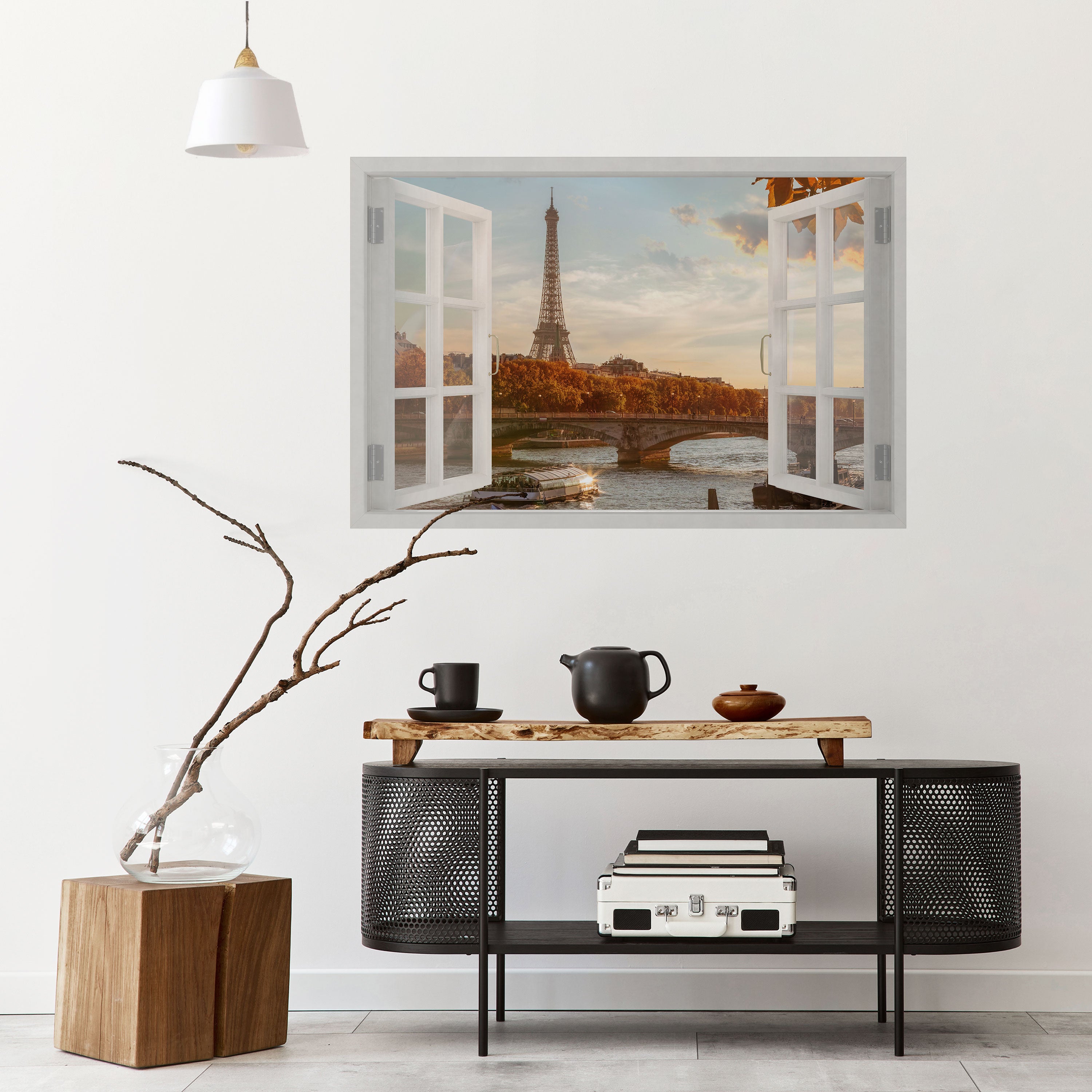 Póster horizontal autoadhesivo "Susurros de la ventana Eiffel"