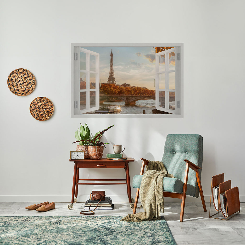 Póster horizontal autoadhesivo "Susurros de la ventana Eiffel"