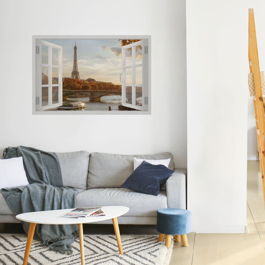 Póster horizontal autoadhesivo "Susurros de la ventana Eiffel"