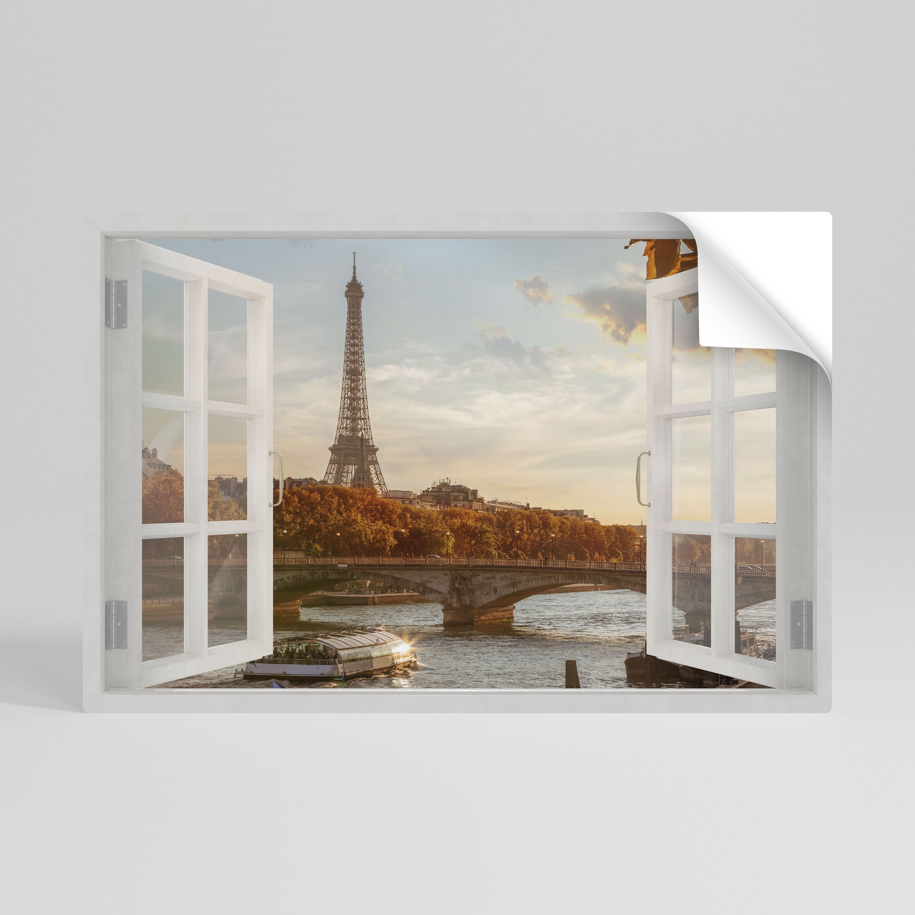 EIFFEL WINDOW WHISPERS Póster adhesivo horizontal