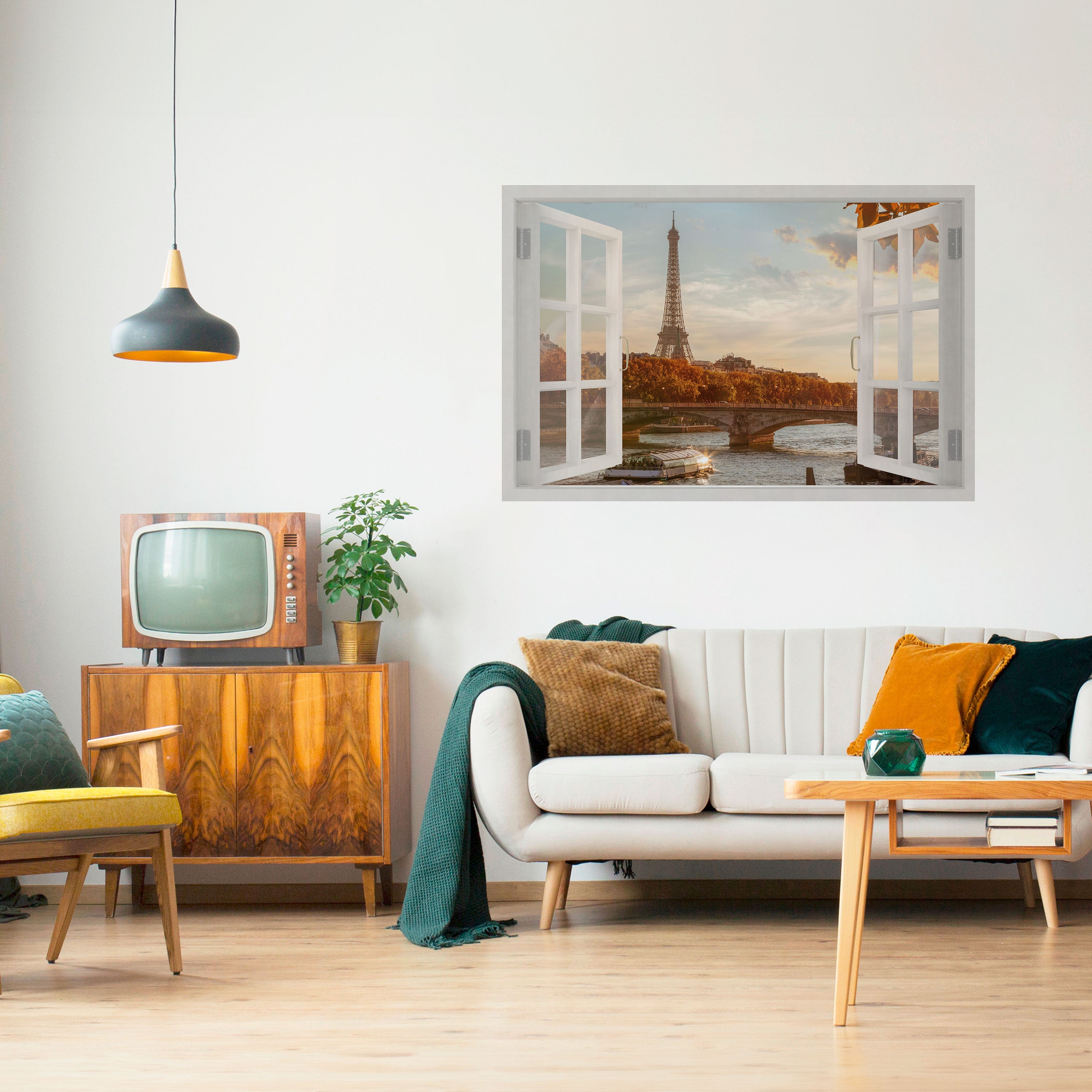 Póster horizontal autoadhesivo "Susurros de la ventana Eiffel"