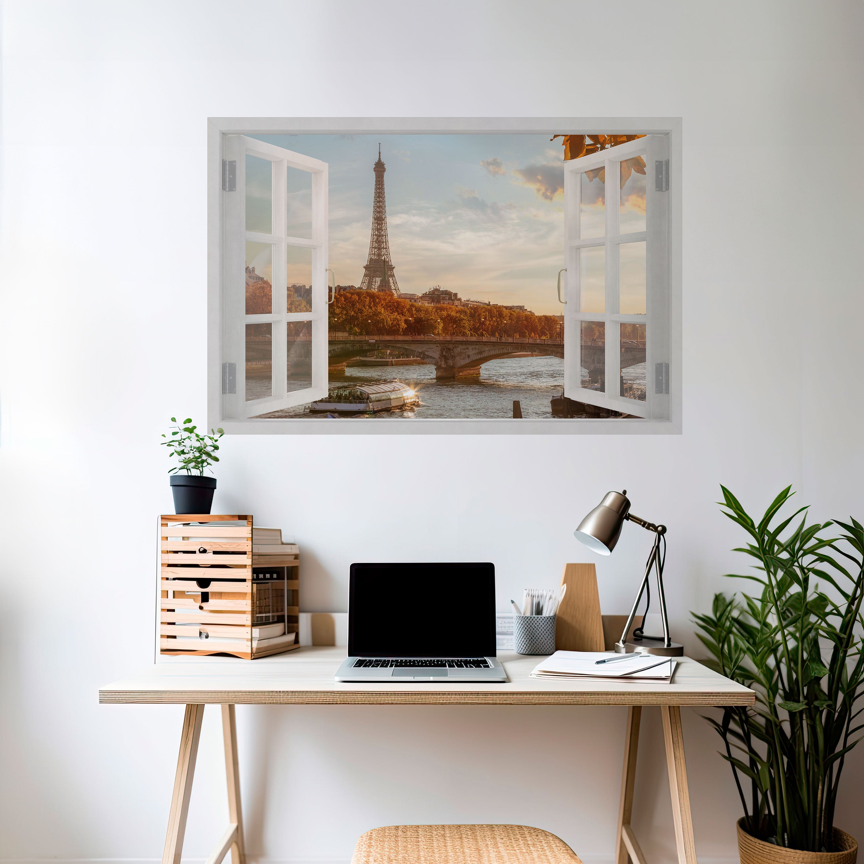 Póster horizontal autoadhesivo "Susurros de la ventana Eiffel"