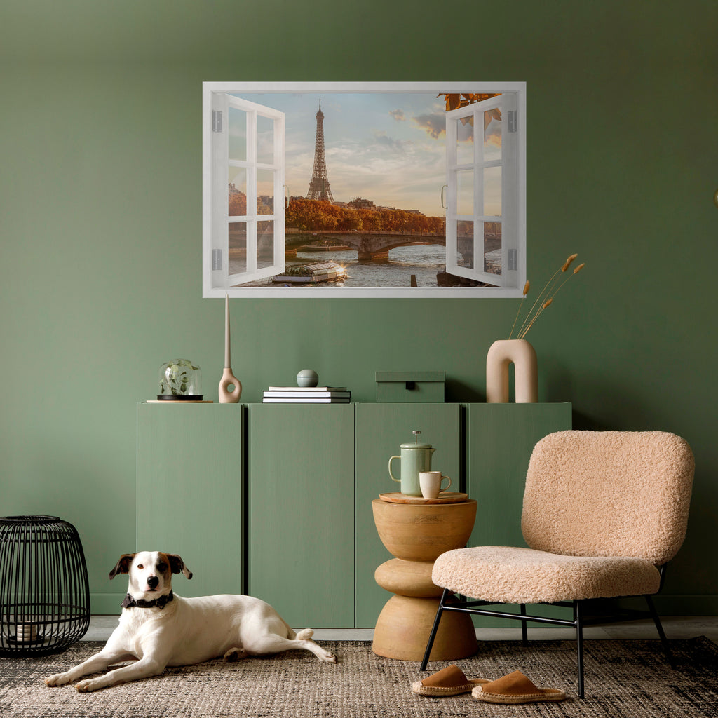 Póster horizontal autoadhesivo "Susurros de la ventana Eiffel"