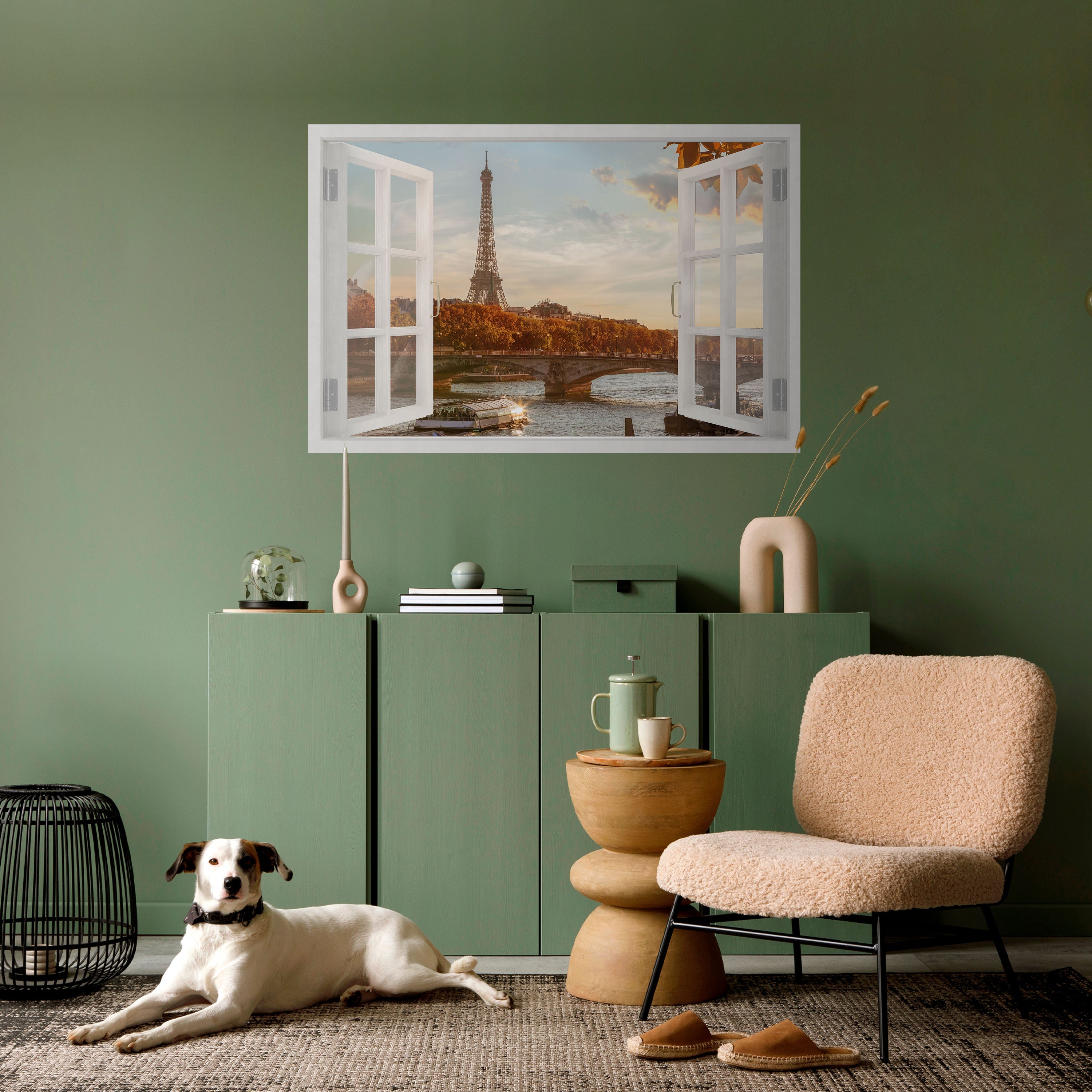 Póster horizontal autoadhesivo "Susurros de la ventana Eiffel"