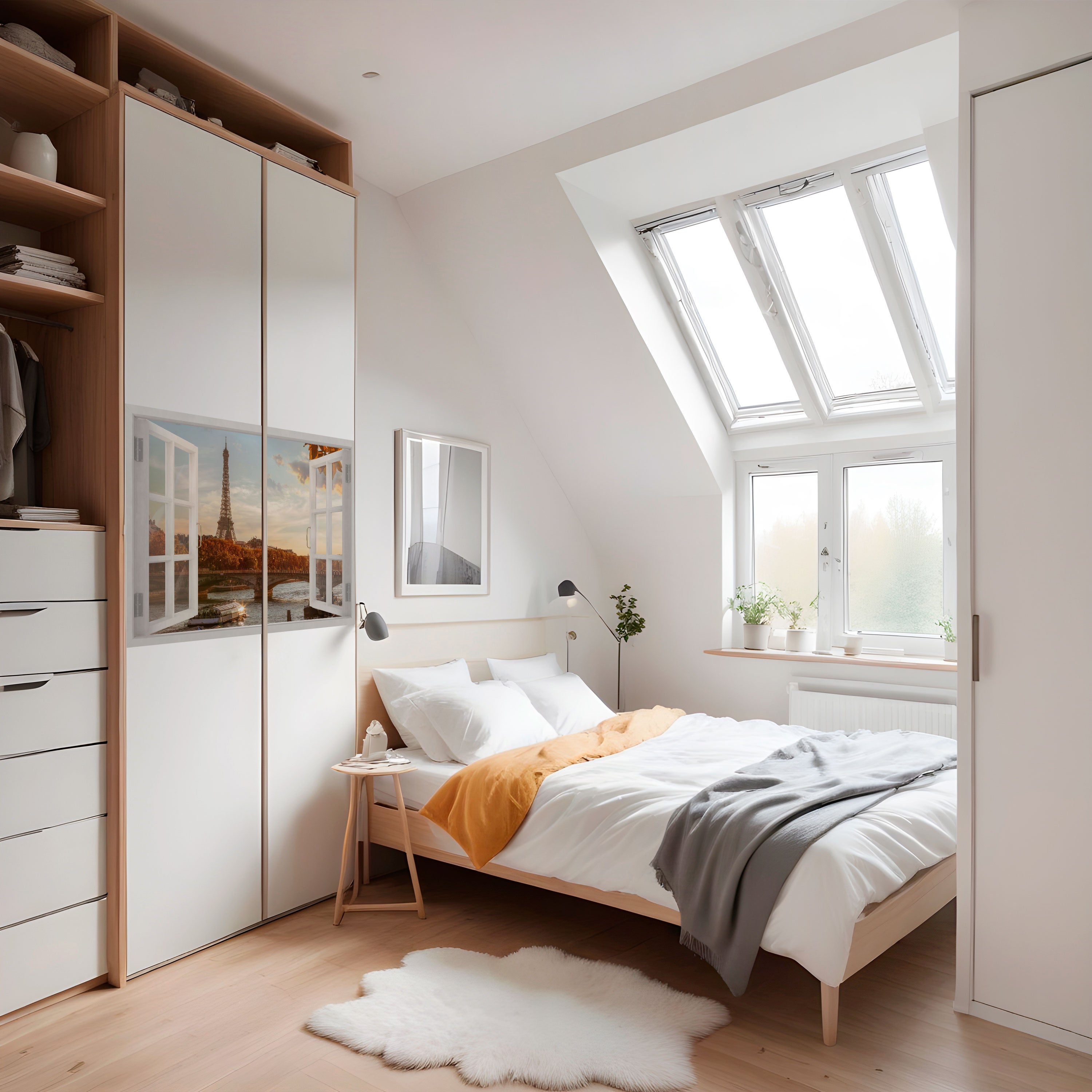 Póster horizontal autoadhesivo "Susurros de la ventana Eiffel"