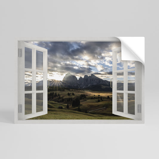 MOUNTAIN VIEWPORT Póster adhesivo horizontal
