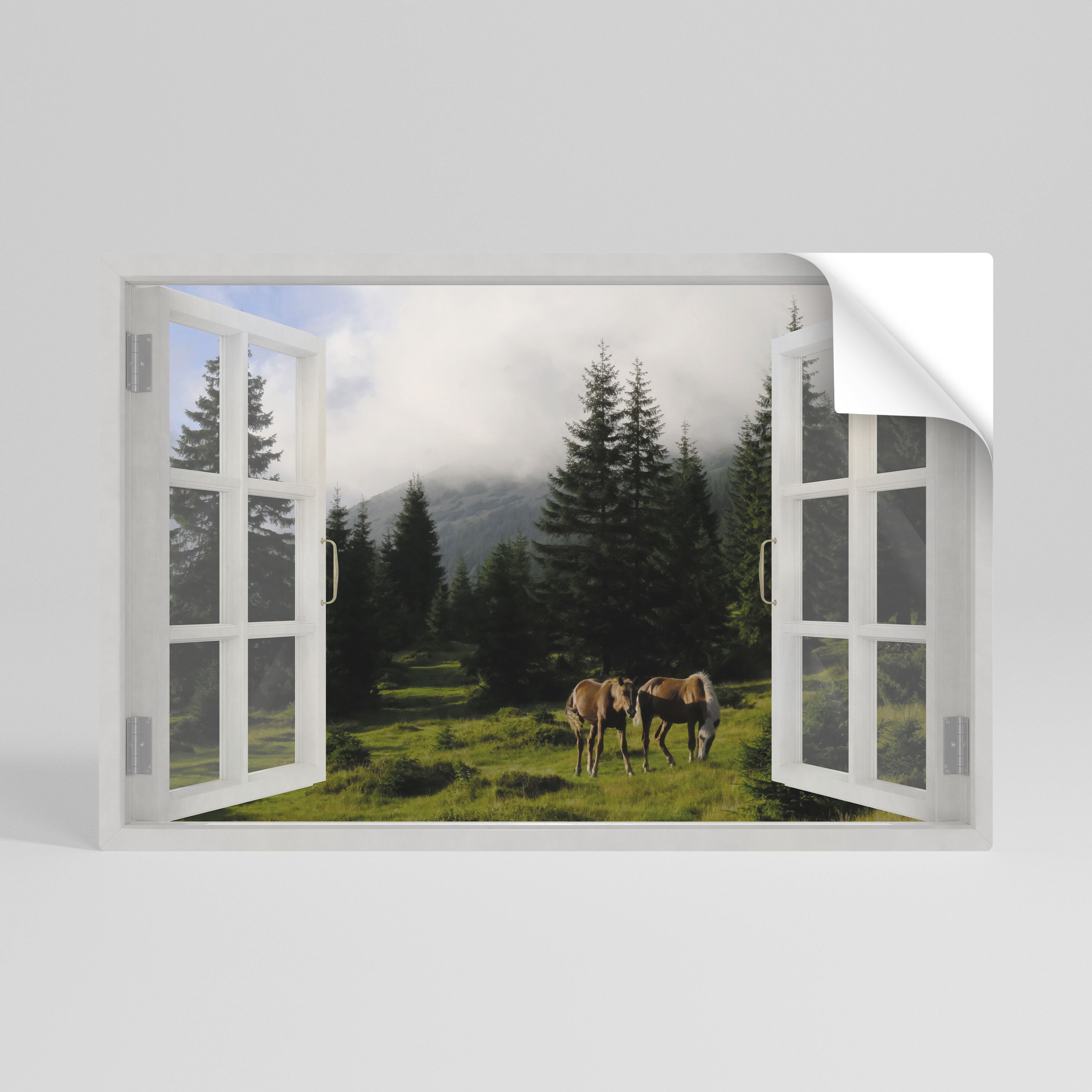 WINDOWS TO WANDER Póster adhesivo horizontal