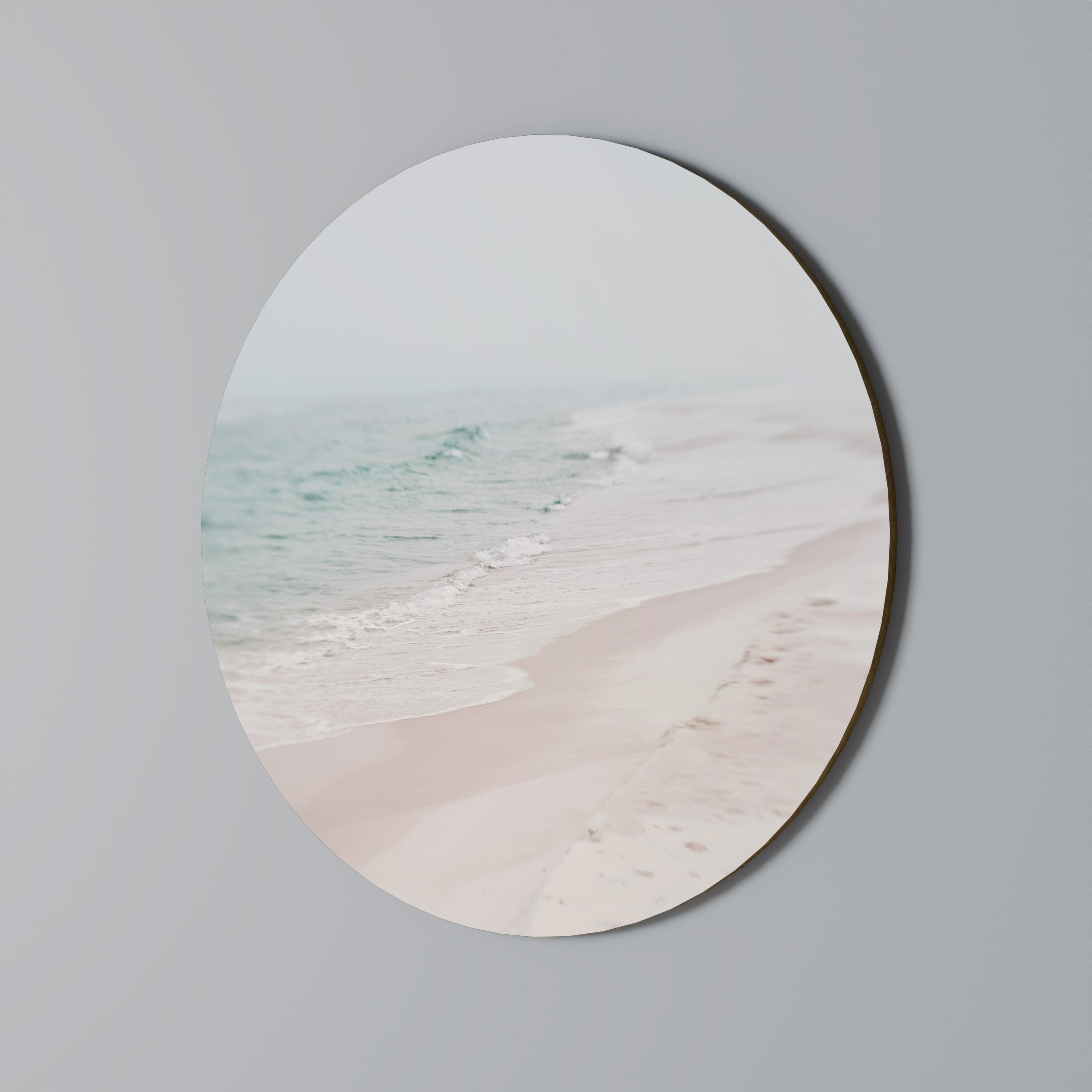 MISTY SHORELINE BLISS Round Wall Art