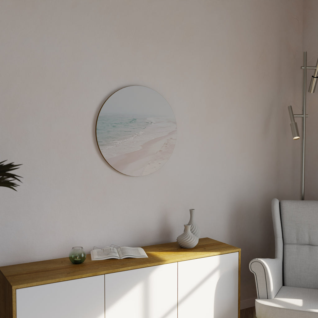 MISTY SHORELINE BLISS Round Wall Art