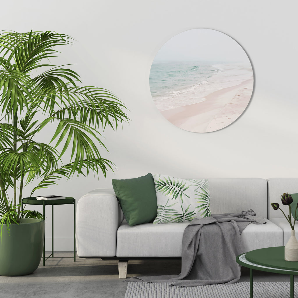 MISTY SHORELINE BLISS Round Wall Art