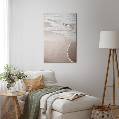 SILKEN SHORELINE DANCE Vertical Canvas Print