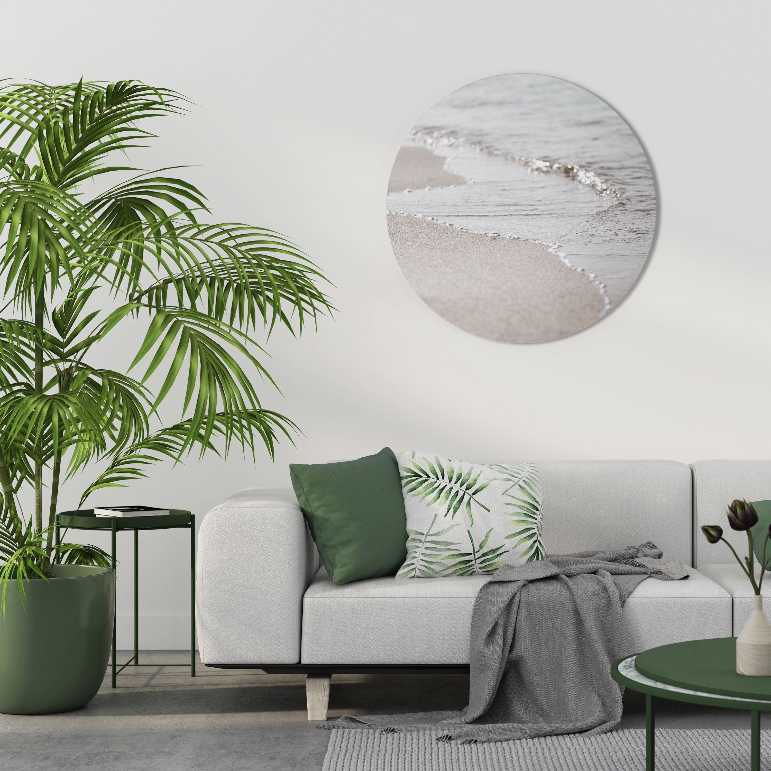 SILKEN SHORELINE DANCE Round Wall Art