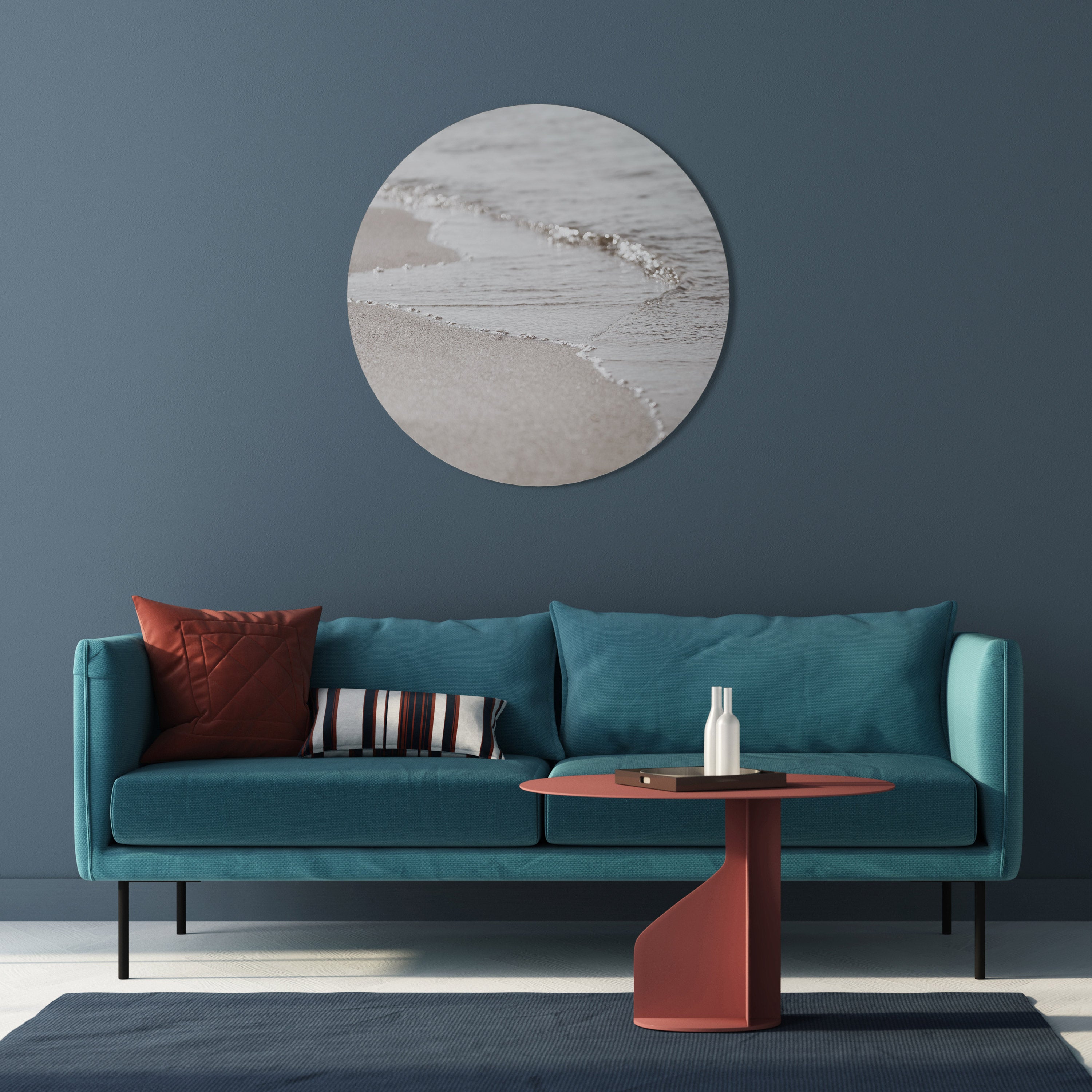 SILKEN SHORELINE DANCE Round Wall Art