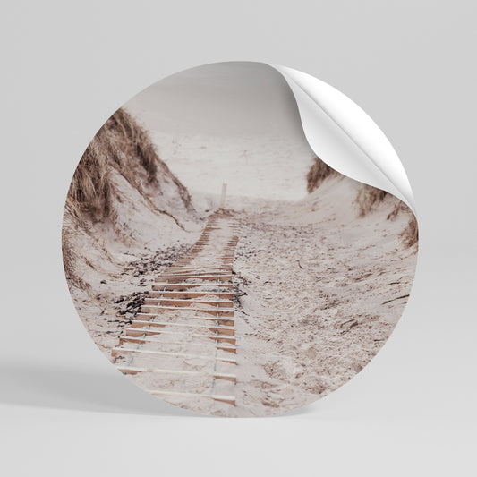 HIDDEN COASTLINE TREK Peel and Stick Round Sticker