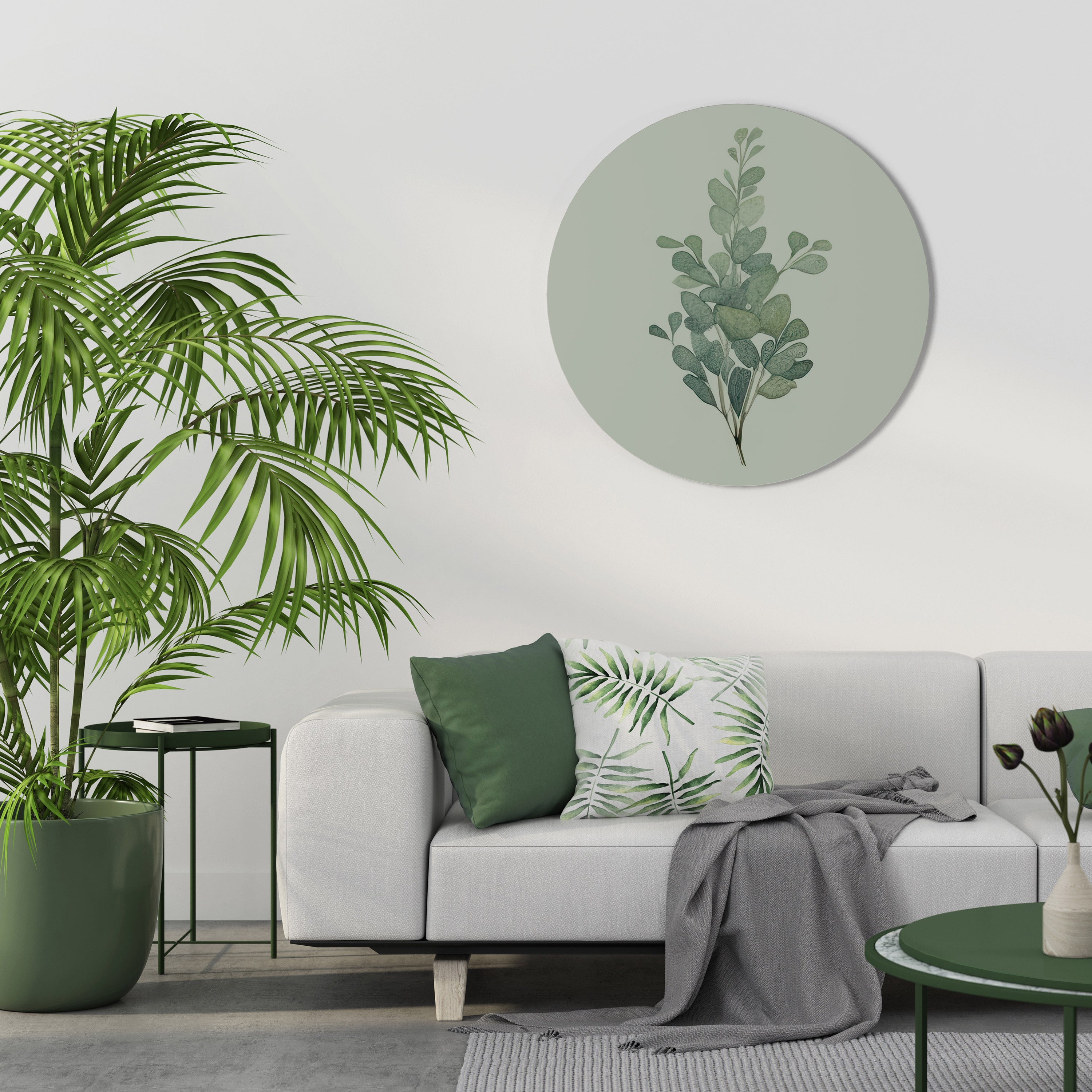 EUCALYPTUS TWIG Round Wall Art