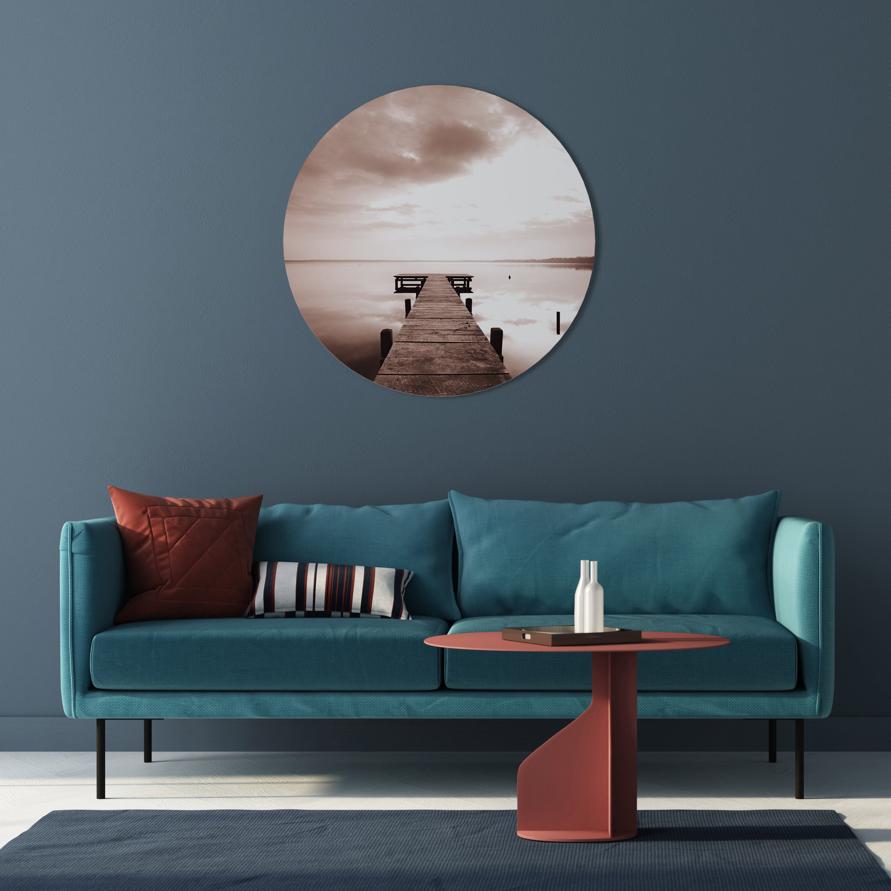 ECHOES OF STILLNESS Round Wall Art