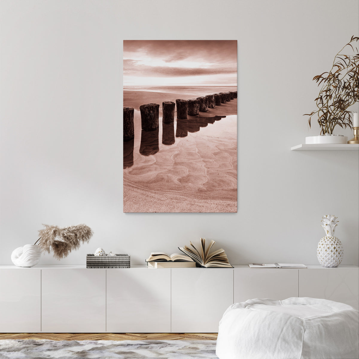 SERENE SHORELINE SEQUENCE Cuadro en lienzo vertical