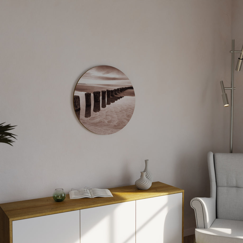 SERENE SHORELINE SEQUENCE Round Wall Art