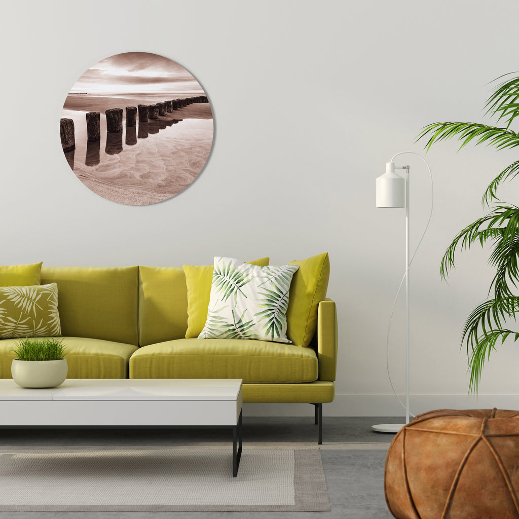 SERENE SHORELINE SEQUENCE Round Wall Art